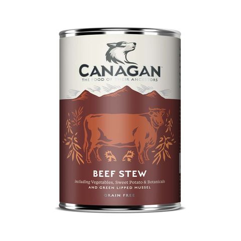 CANAGAN Beef Stew, XS-XL, Vită, conservă hrană umedă fără cereale câini junior & adult, (în supă), 400g
