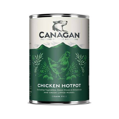CANAGAN Chicken HotPot, XS-XL, Pui, conservă hrană umedă fără cereale câini junior & adult, (în supă), 400g