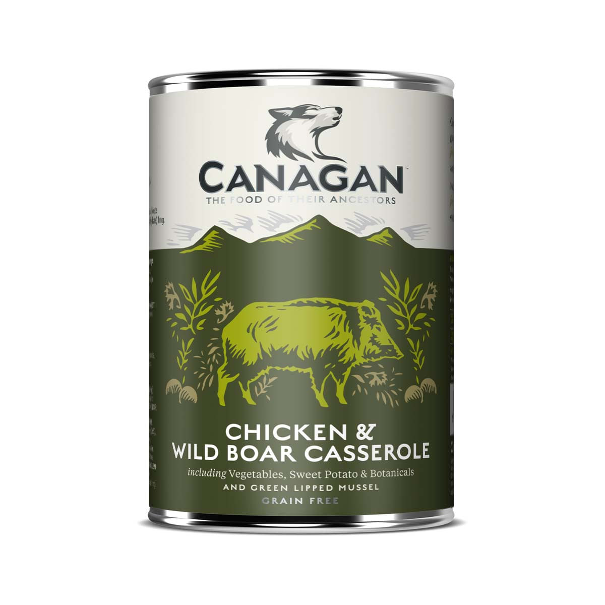 CANAGAN Chicken&Wild Boar Casserole, XS-XL, Pui și Mistreț, conservă hrană umedă fără cereale câini junior & adult, (în supă), 400g