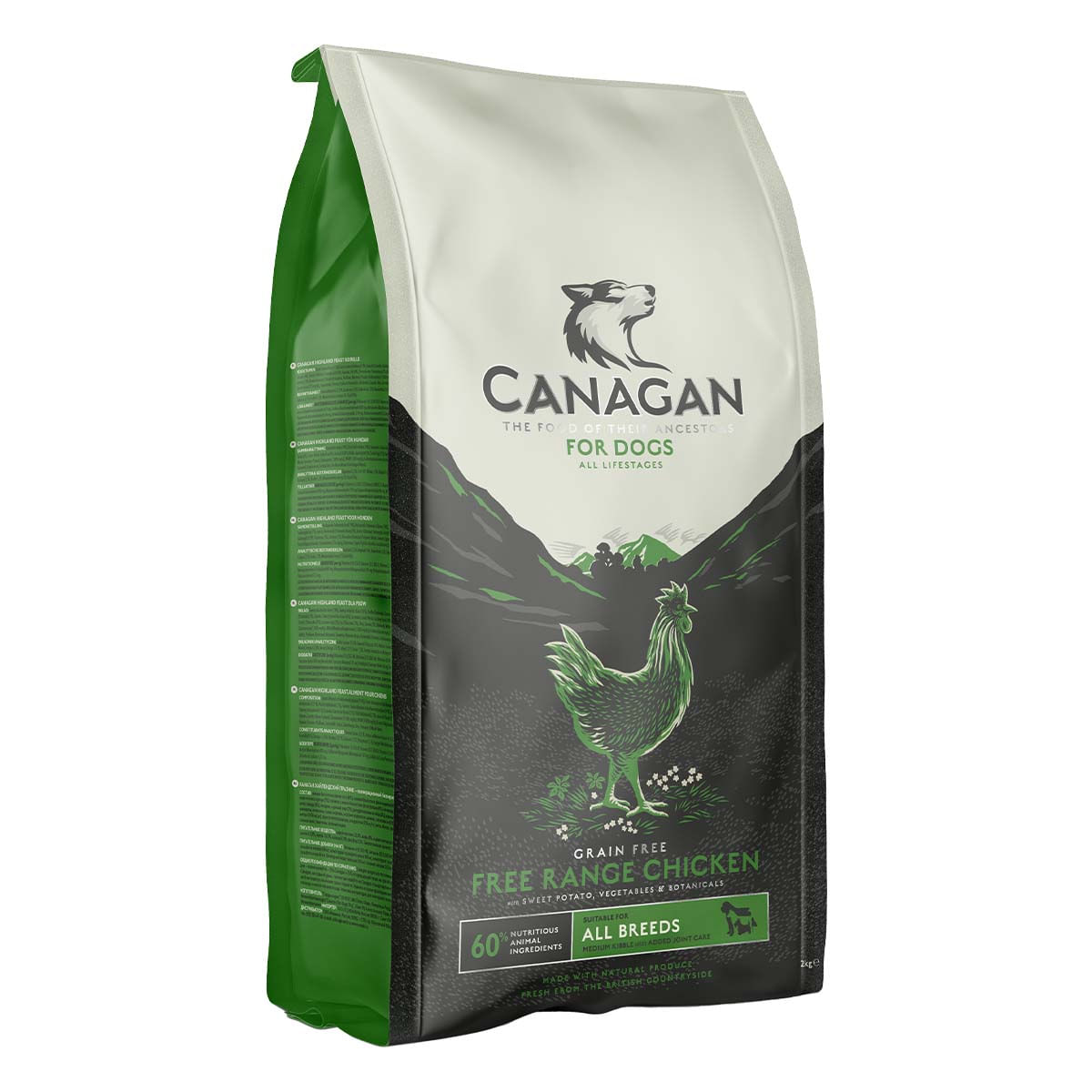 CANAGAN Free Range Chicken, XS-XL, Pui, hrană uscată fără cereale câini junior & adult, 12kg