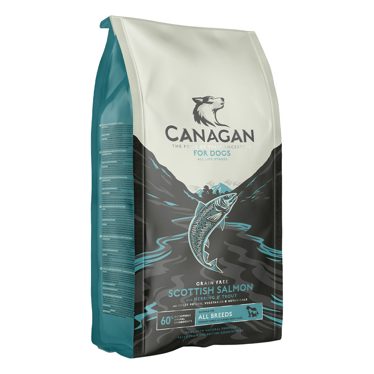 CANAGAN Scottish Salmon, XS-XL, Somon, hrană uscată fără cereale câini junior & adult, 12kg