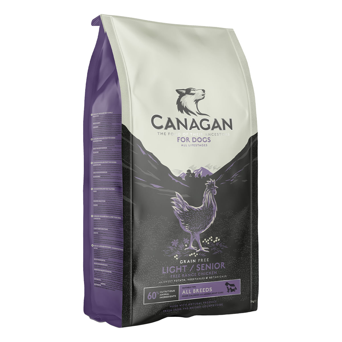 CANAGAN Light & Senior, XS-XL, Pui, hrană uscată fără cereale câini senior, obezitate, 12kg