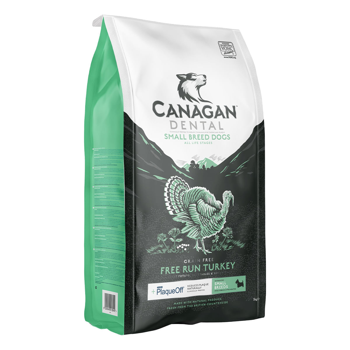 CANAGAN Dental Small Breed, XS-S, Curcan, hrană uscată fără cereale câini junior & adult, sensibilități dentare, 2kg