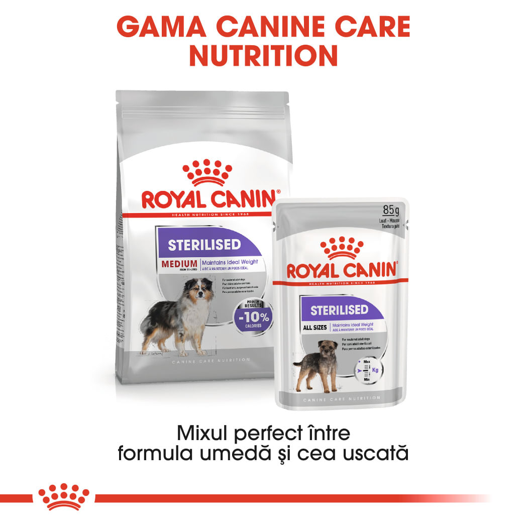 ROYAL CANIN Medium Sterilised Adult, hrană uscată câini sterilizați, 3kg