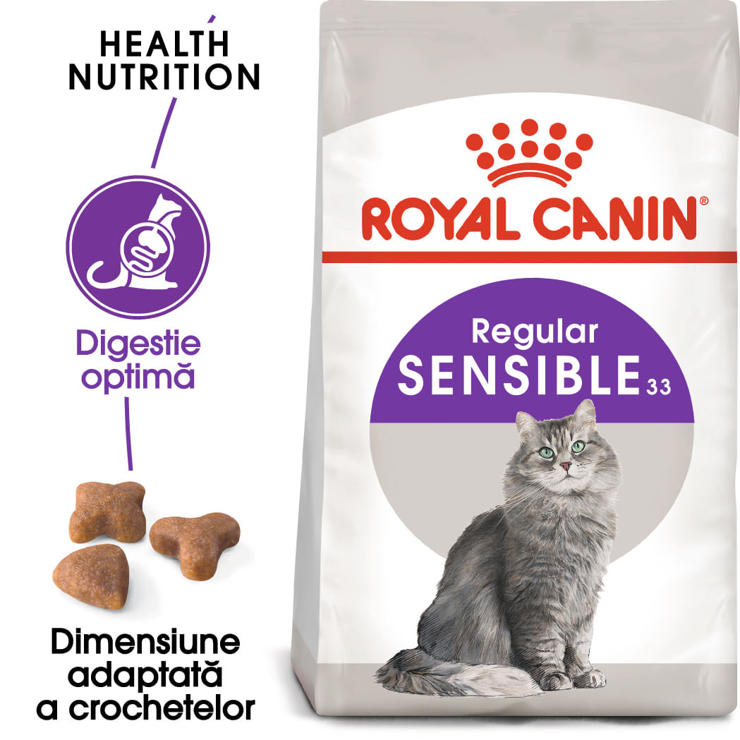 ROYAL CANIN Sensible Adult, hrană uscată pisici, digestie optimă, 400g