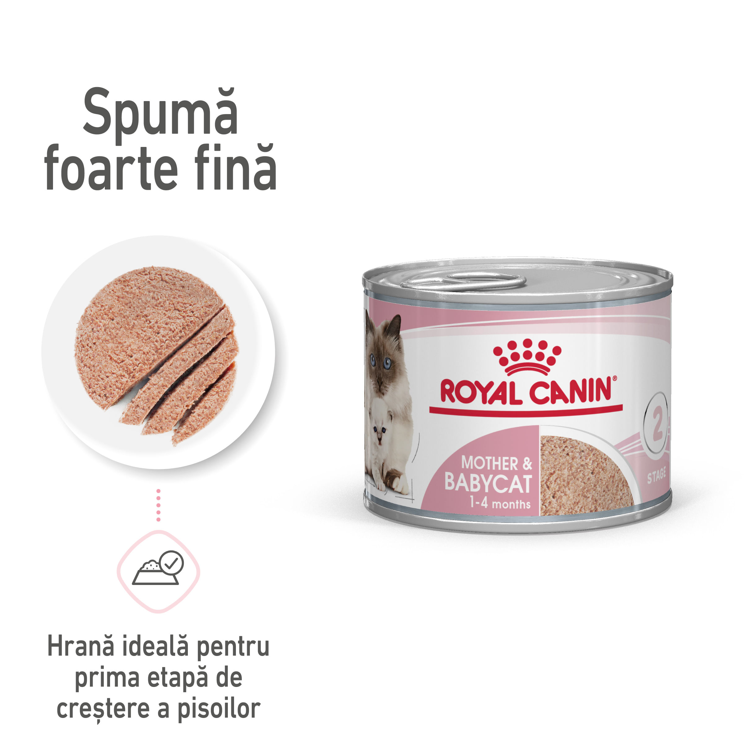 ROYAL CANIN Mother & BabyCat, hrană umedă pisici, mama și puiul, (mousse), 195g