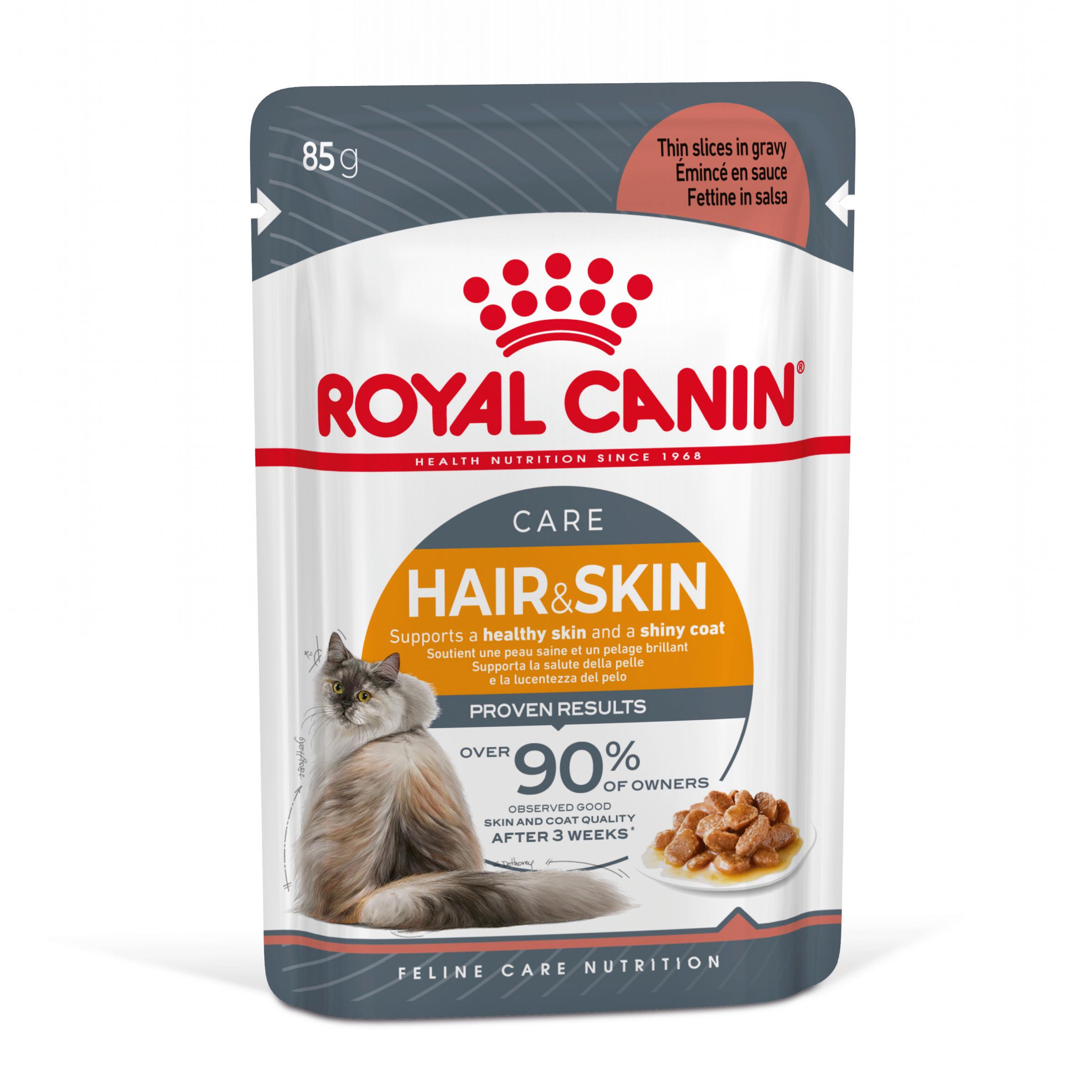 ROYAL CANIN Hair & Skin Care Adult, hrană umedă pisici, piele & blană, (în sos), 85g - 2 | YEO