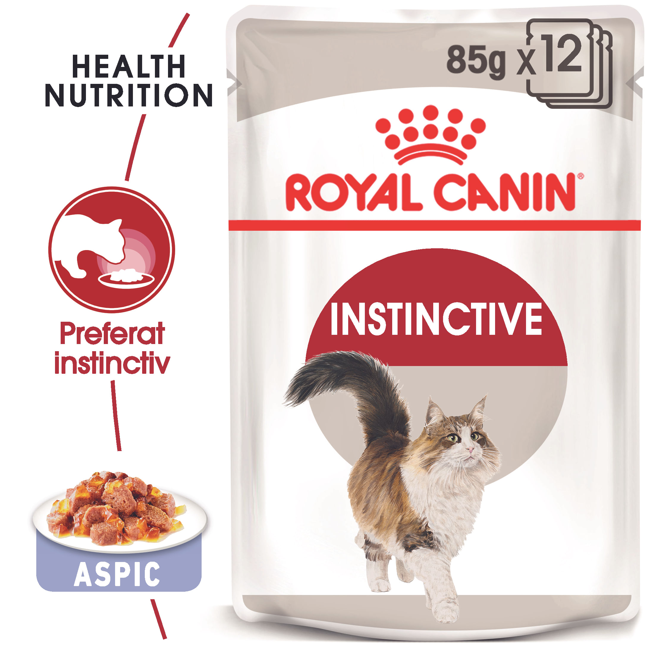 ROYAL CANIN Instinctive Adult, hrană umedă pisici, (în aspic), bax, 85g x 12buc - 1 | YEO