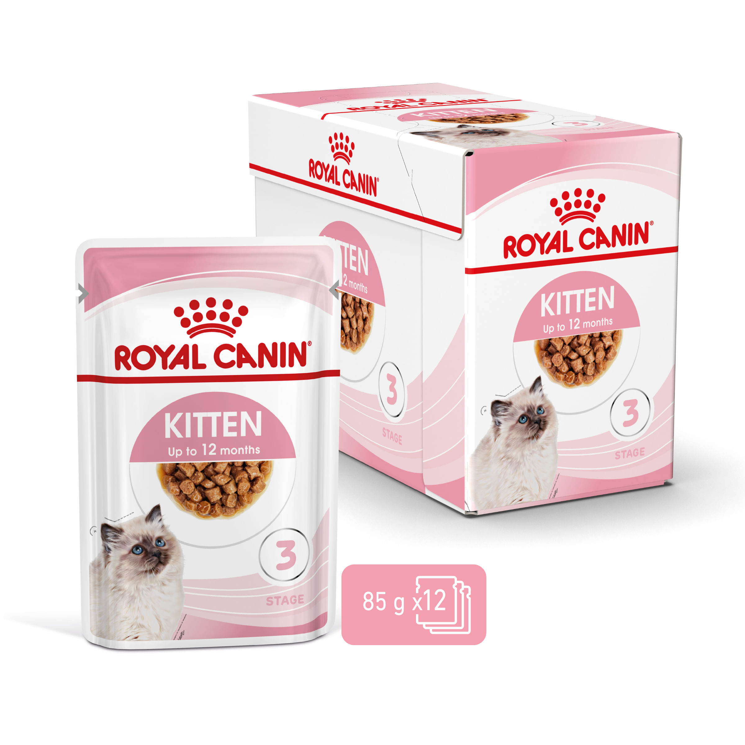 ROYAL CANIN Kitten, hrană umedă pisici junior, (în sos), bax, 85g x 12buc