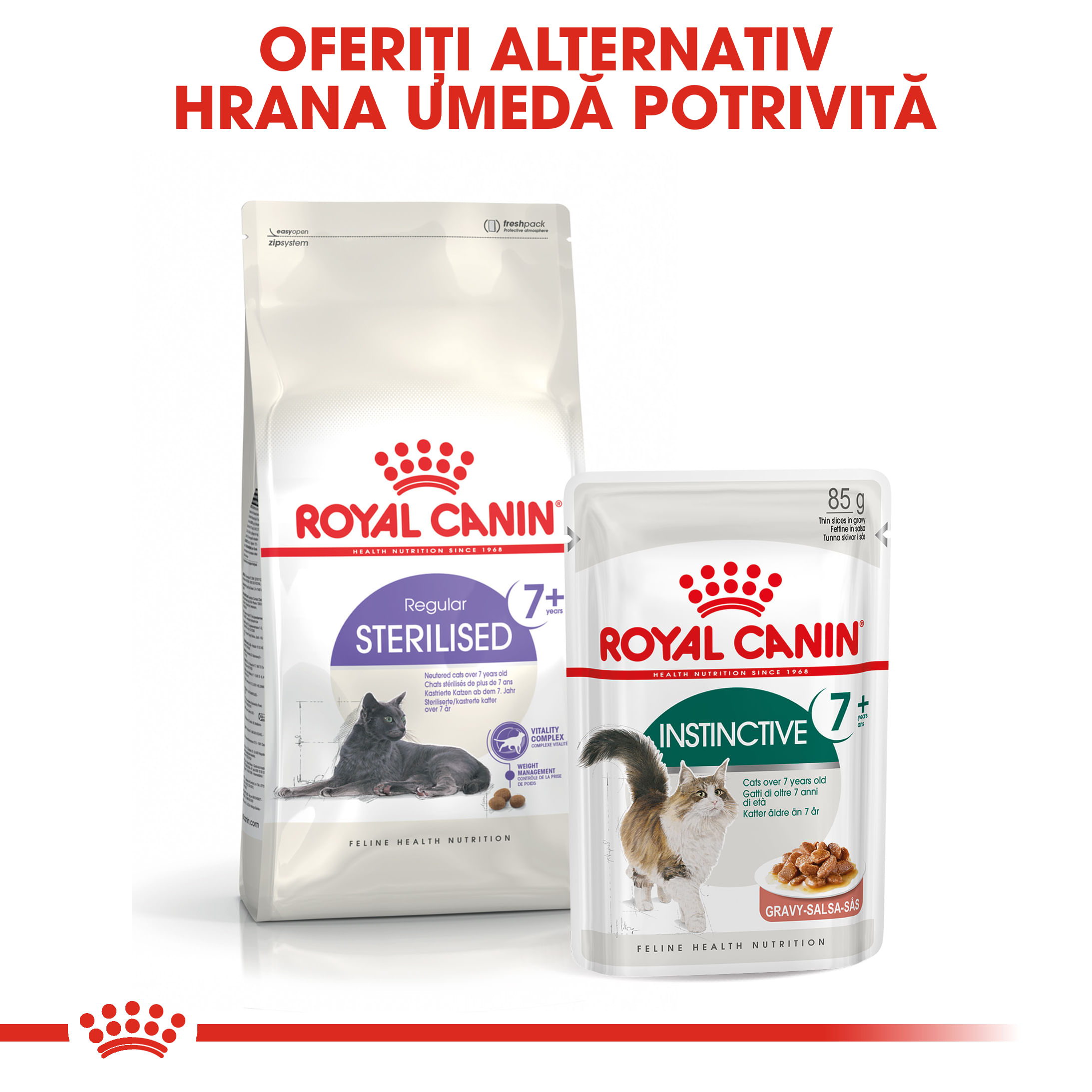 ROYAL CANIN Instinctive 7+, hrană umedă pisici, (în sos), bax, 85g x 12buc
