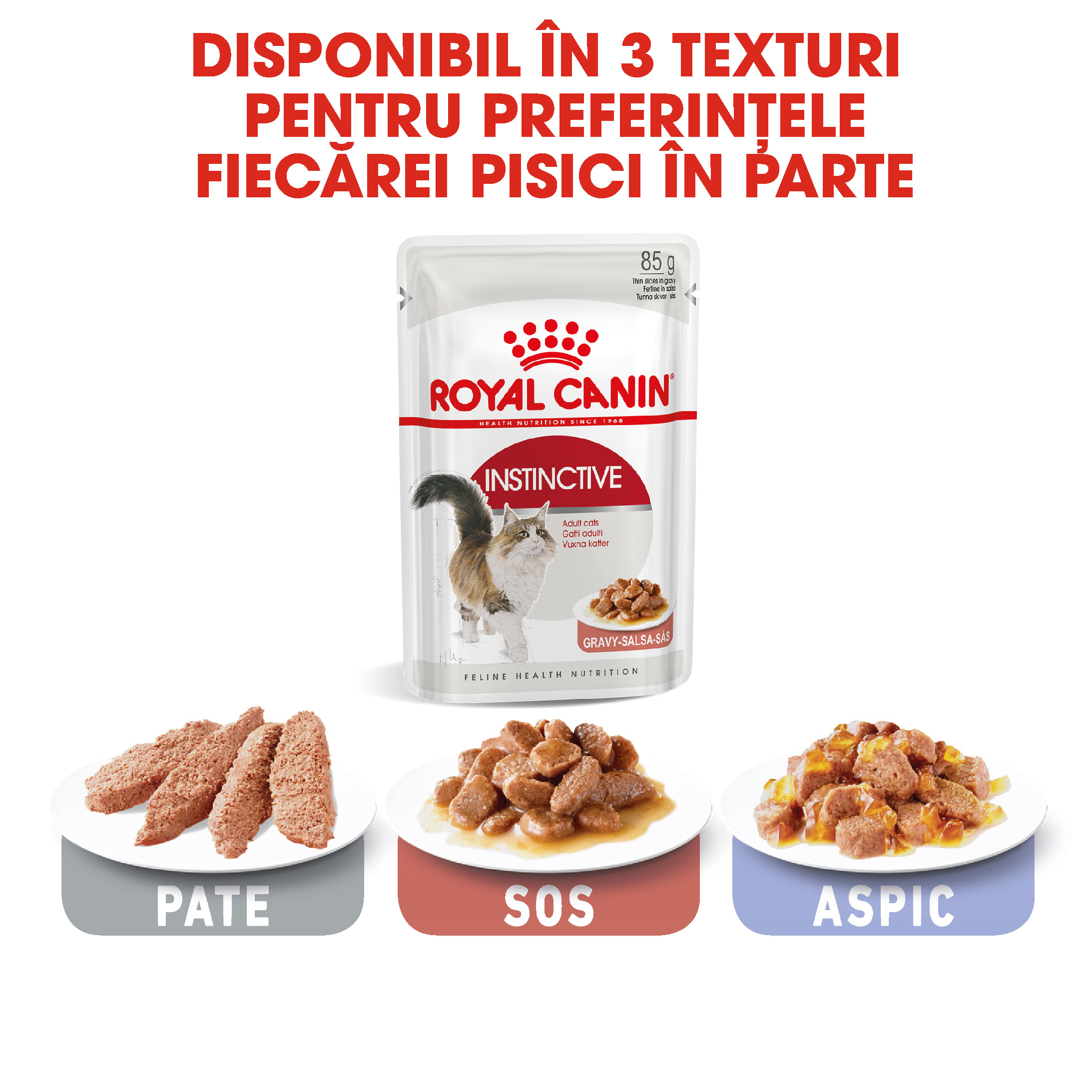 ROYAL CANIN Instinctive Adult, hrană umedă pisici, (în sos), bax, 85g x 12buc