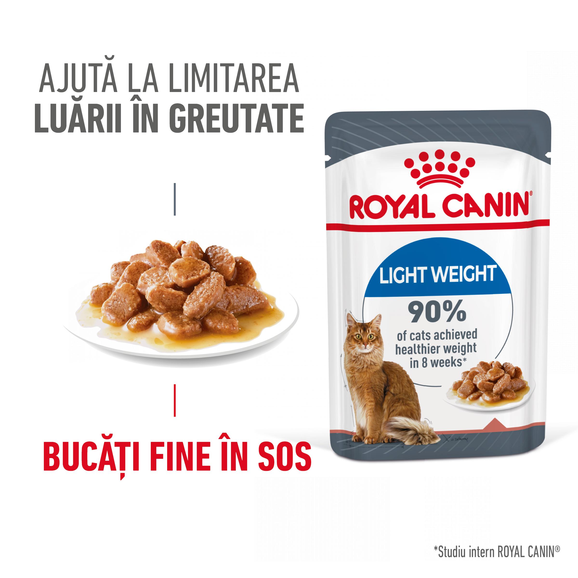 ROYAL CANIN Light Weight Care Adult, hrană umedă pisici, limitarea creșterii în greutate, (în sos), 85g