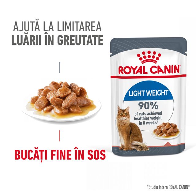 ROYAL CANIN Light Weight Care Adult, hrană umedă pisici, limitarea creșterii în greutate, (în sos), 85g