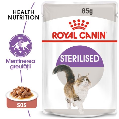 ROYAL CANIN Sterilised Adult, hrană umedă pisici sterilizate, (în sos), 85g