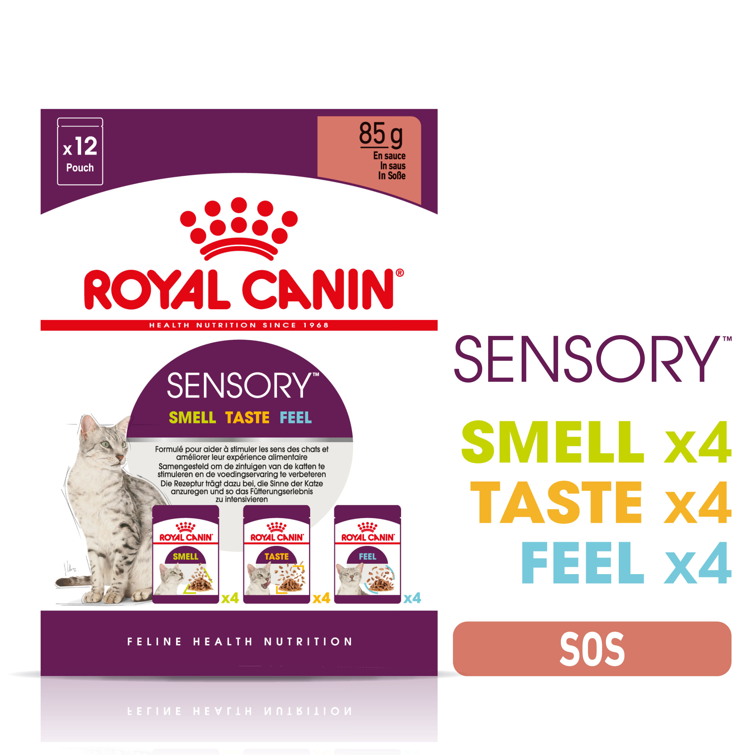 ROYAL CANIN Sensory hrană umedă pisici stimularea simțurilor (în sos), bax, 85g x 12buc