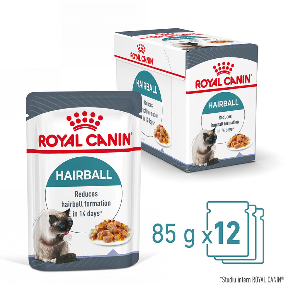 ROYAL CANIN Hairball Care Adult hrană umedă pisici limitarea ghemurilor de blană (în aspic), bax, 85g x 12buc