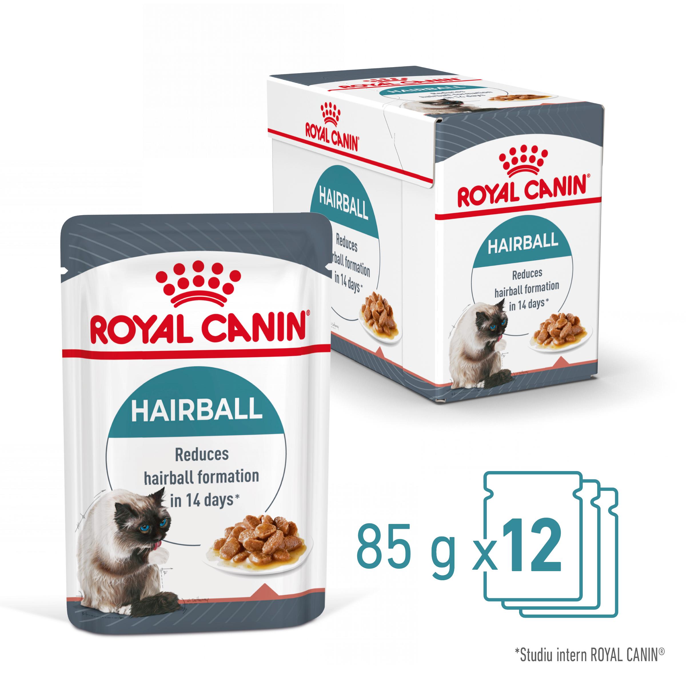 ROYAL CANIN Hairball Care Adult, hrană umedă pisici, limitarea ghemurilor de blană, (în sos), bax, 85g x 12buc