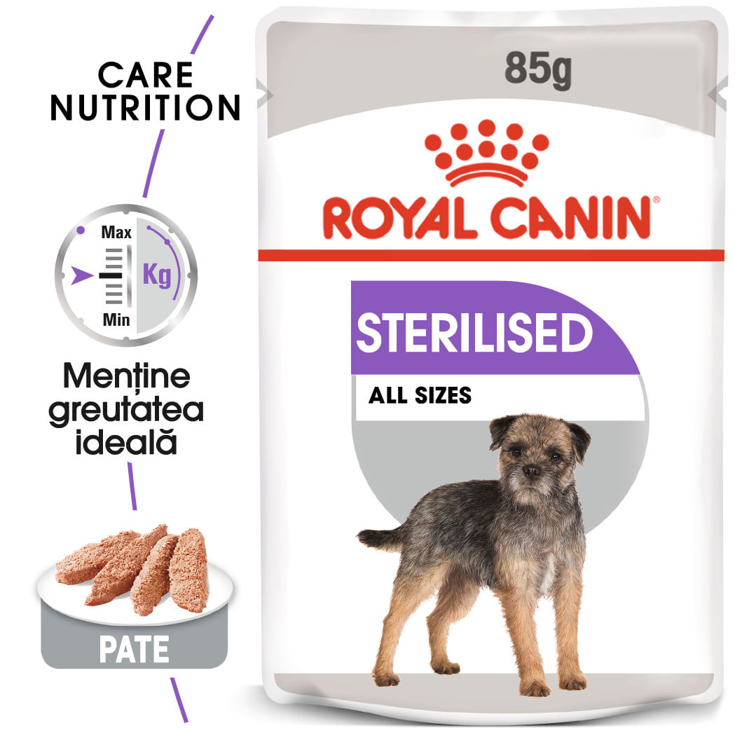 ROYAL CANIN Sterilised Adult, hrană umedă câini sterilizați, (pate), 85g