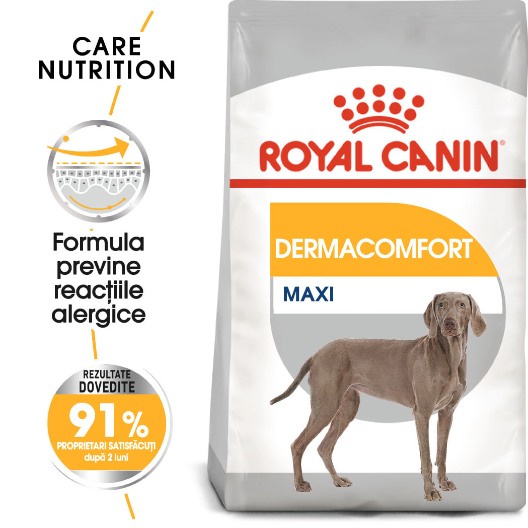 ROYAL CANIN Maxi Dermacomfort, hrană uscată câini, prevenirea iritațiilor pielii, 12kg - 1 | YEO