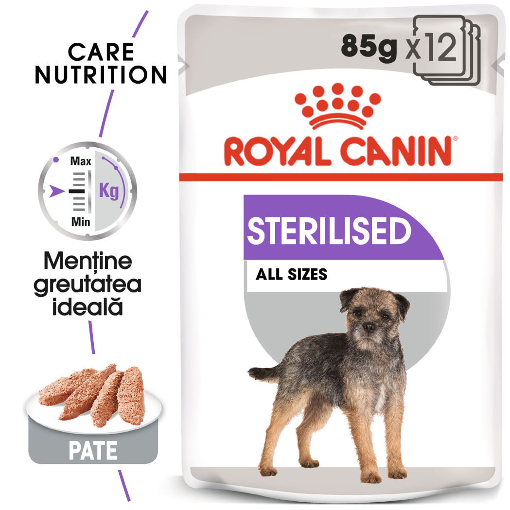 ROYAL CANIN Sterilised Adult, hrană umedă câini sterilizați, (pate), bax, 85g x 12buc