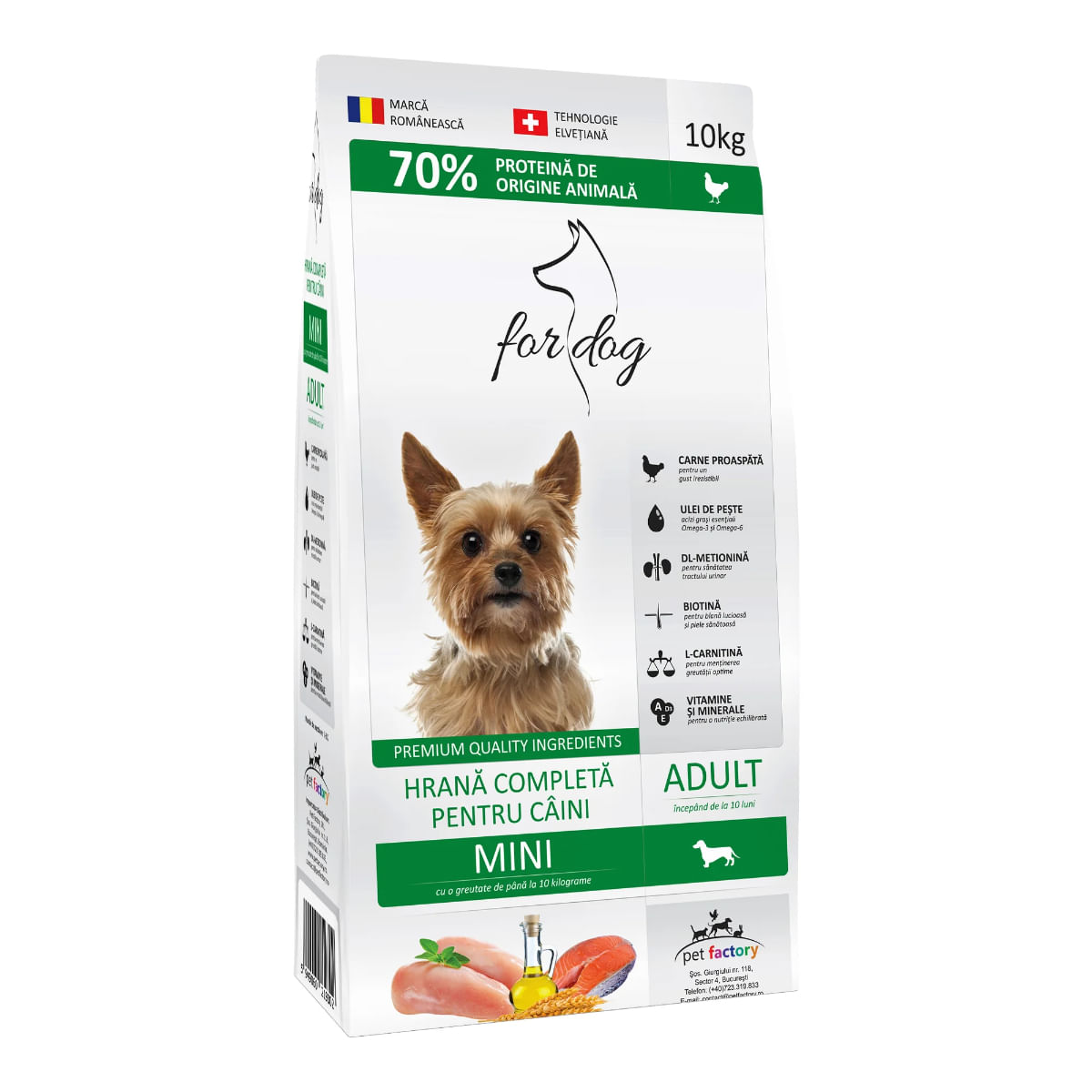 FOR DOG Adult Mini, XS-S, Pasăre, hrană uscată câini, 10kg