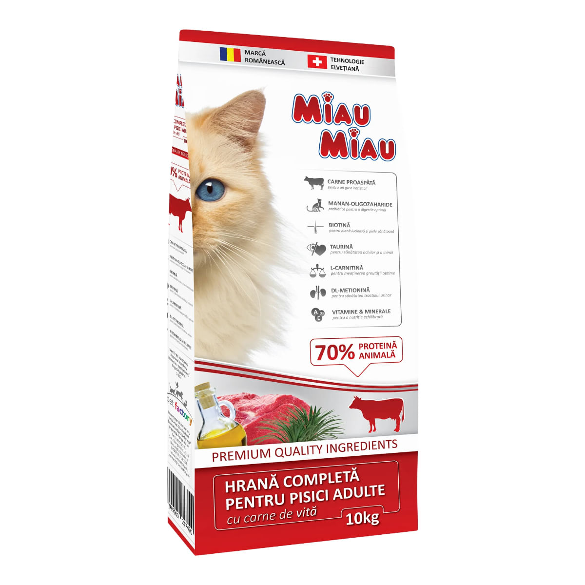 MIAU MIAU, Vită, hrană uscată pisici, 10kg