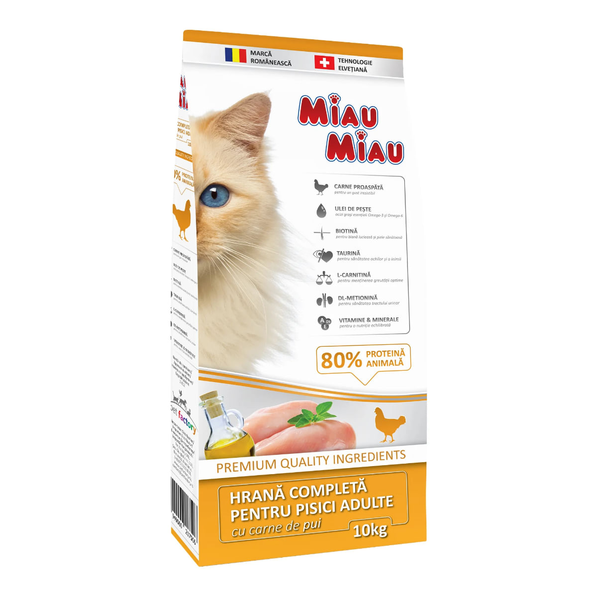 MIAU MIAU, Pui, hrană uscată pisici, 10kg