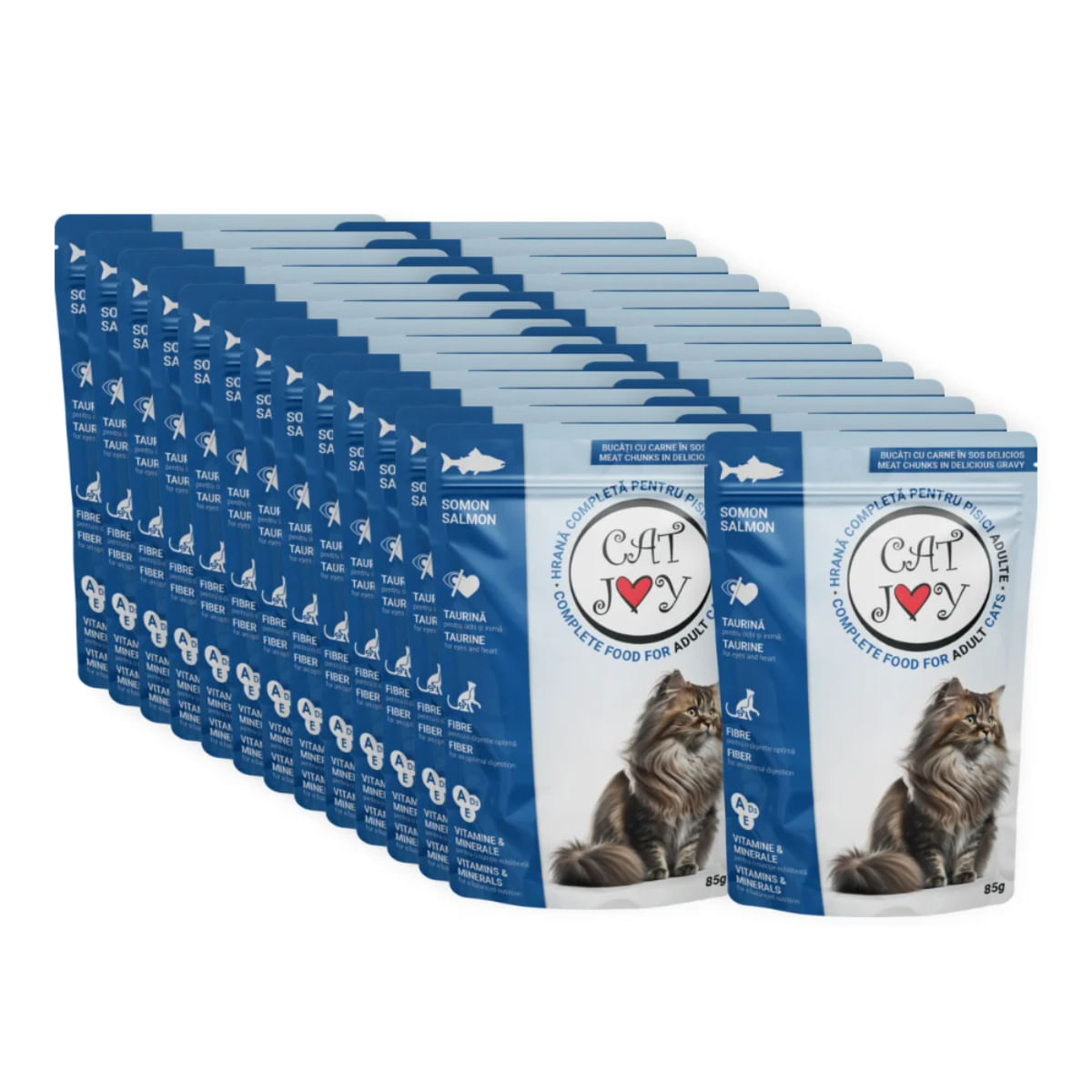 CAT JOY, Somon, plic hrană umedă pisici, (în sos), bax, 85g x 24buc