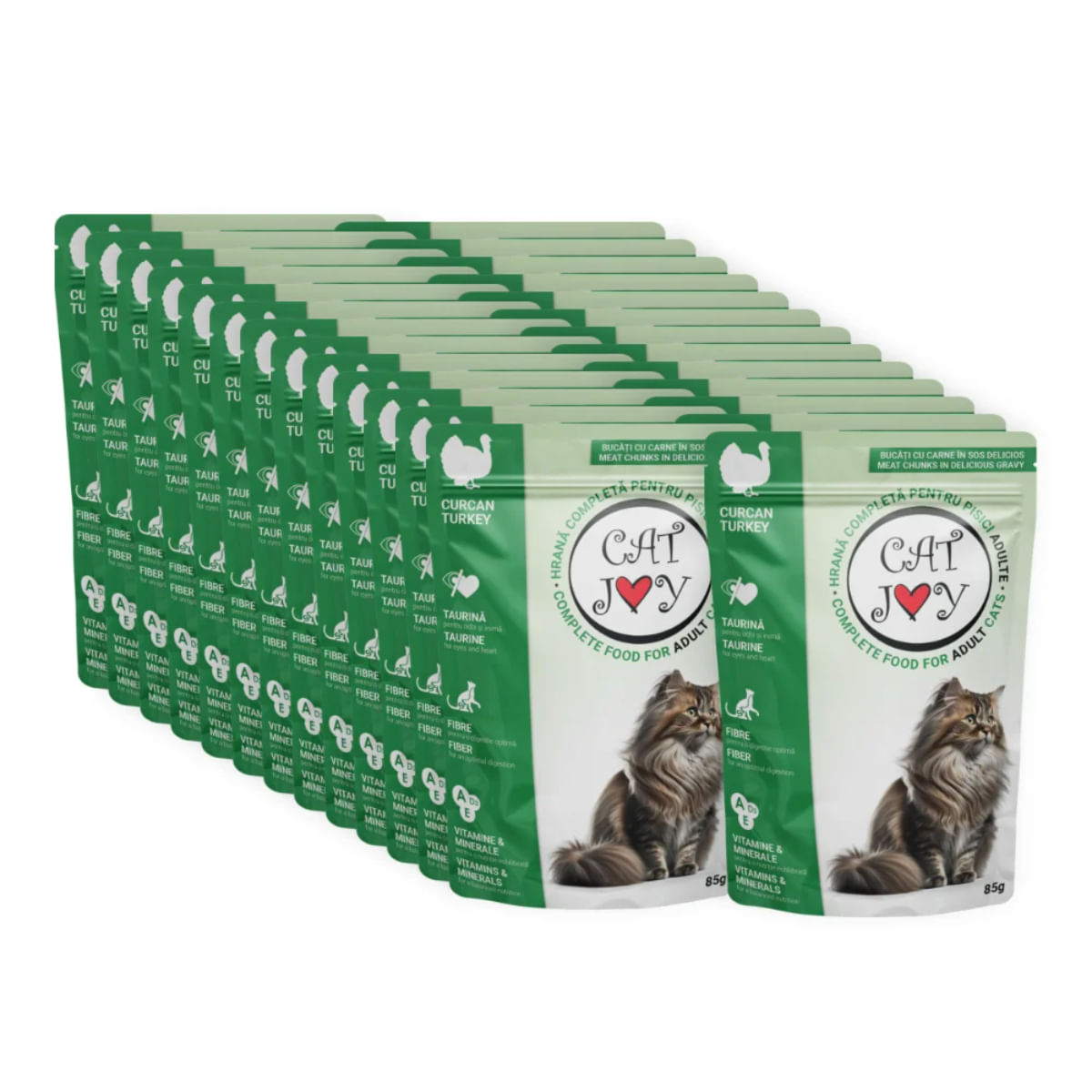 CAT JOY, Curcan, plic hrană umedă pisici, (în sos), bax, 85g x 24buc