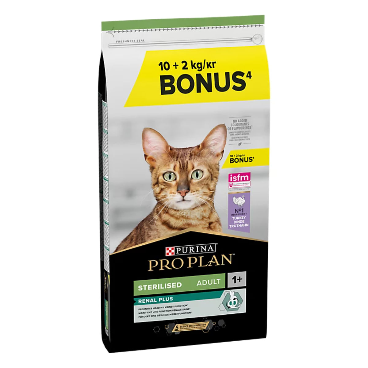 PURINA Pro Plan Sterilised OptiRenal, Curcan, hrană uscată pisici sterilizate, GRATUIT, 10 + 2kg