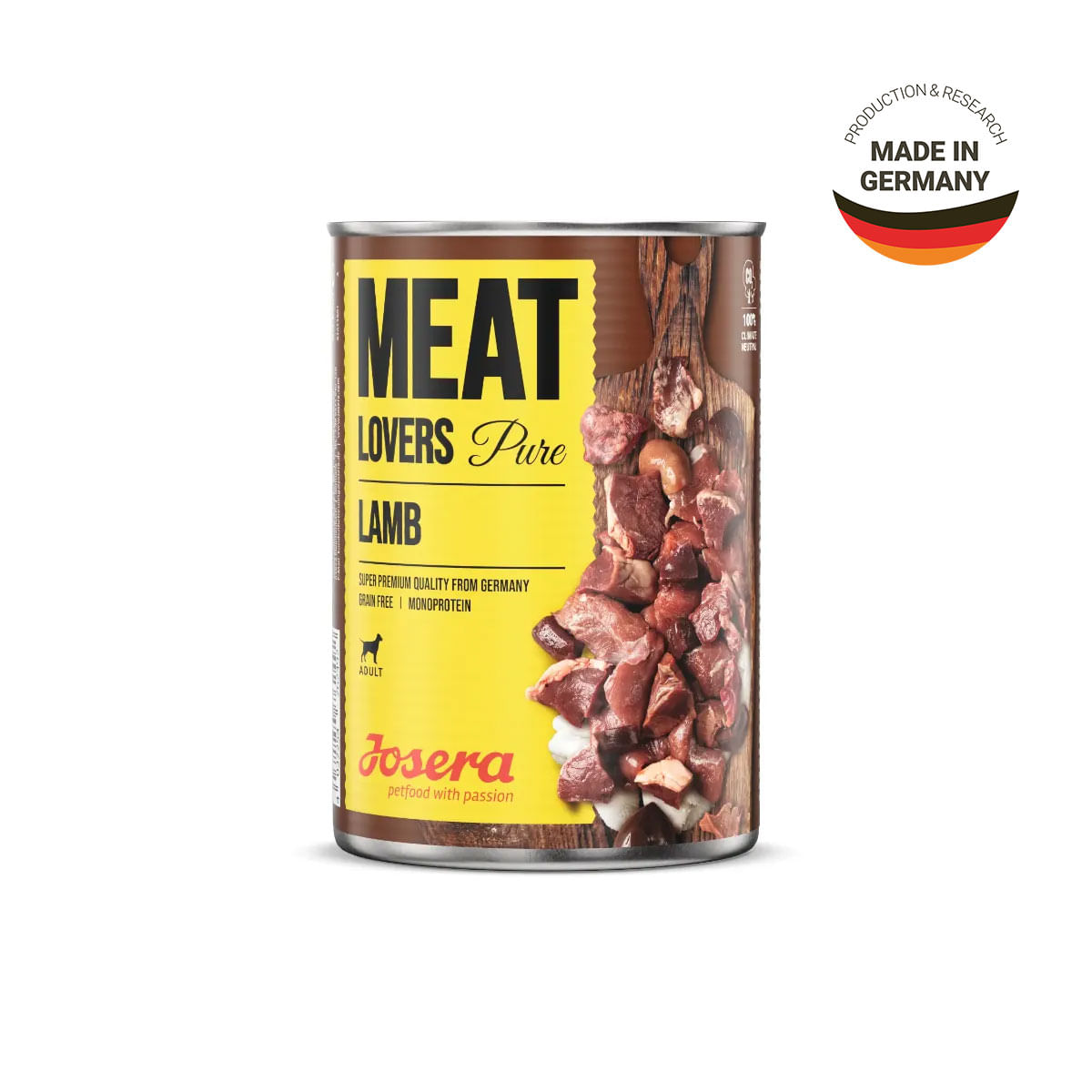 JOSERA Meat Lovers Pure, XS-XL, Miel, conservă hrană umedă monoproteică fără cereale câini, (în sos), bax, 400g x 6buc