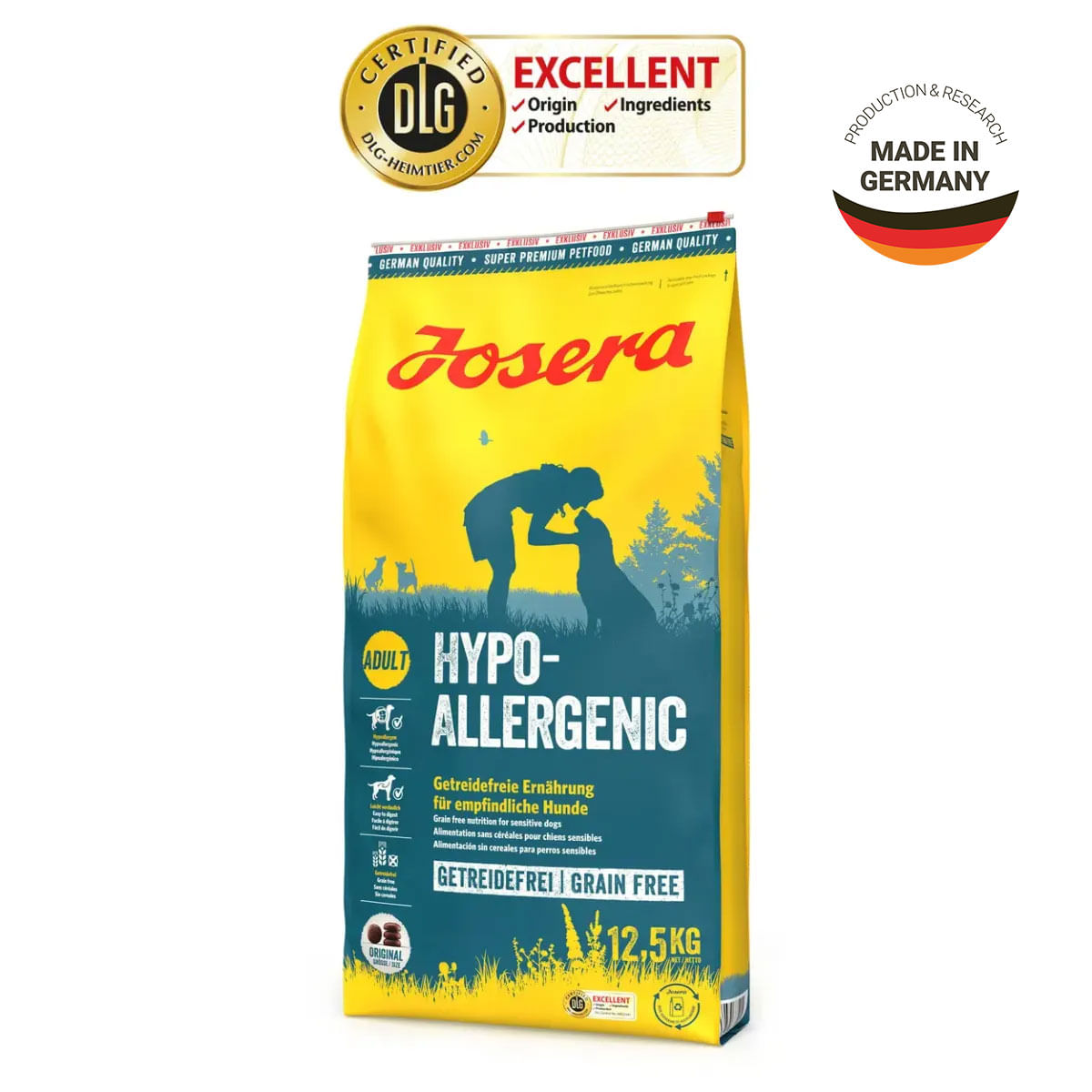 JOSERA Hypoallergenic, XS-XL, Insecte, hrană uscată câini, alergii, sistem digestiv, 12.5kg