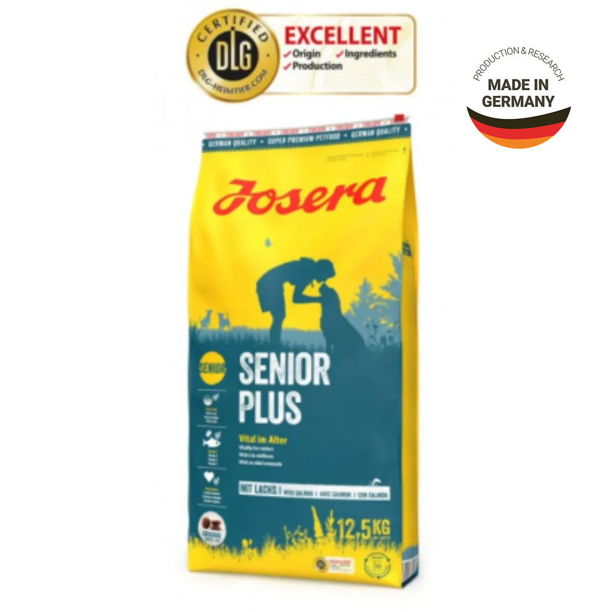 JOSERA Senior Plus, XS-XL, Pasăre și Somon, hrană uscată câini senior, 12.5kg