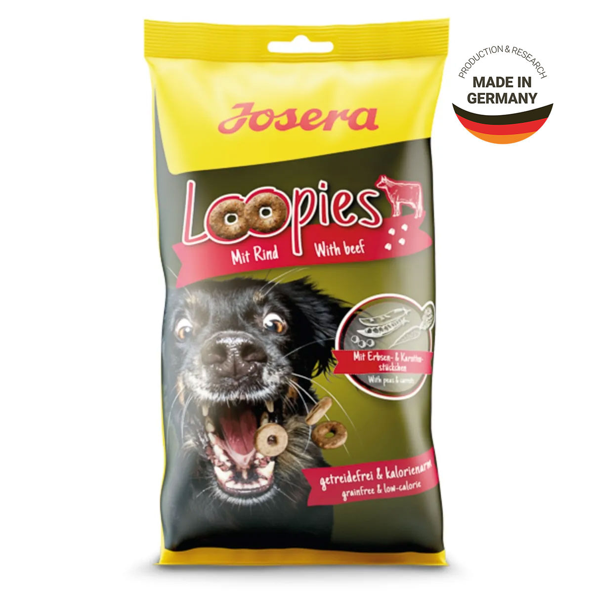 JOSERA Loopies, XS-XL, Vită, punguță recompense fără cereale câini, 150g