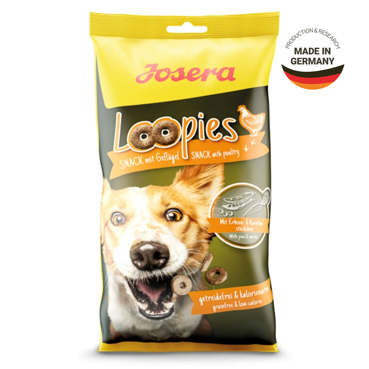 JOSERA Loopies, XS-XL, Pasăre, punguță recompense fără cereale câini, 150g