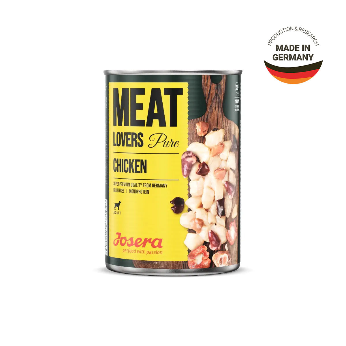 JOSERA Meat Lovers Pure, XS-XL, Pui, conservă hrană umedă monoproteică fără cereale câini, (în sos), bax, 400g x 6buc