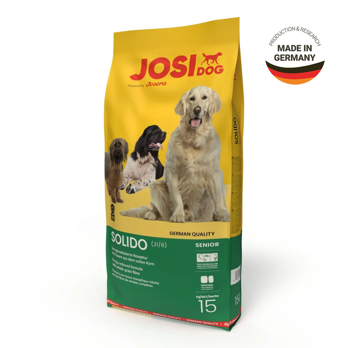 JOSIDOG Solido, XS-XL, Pasăre, hrană uscată câini, obezitate, sistem digestiv, 15kg