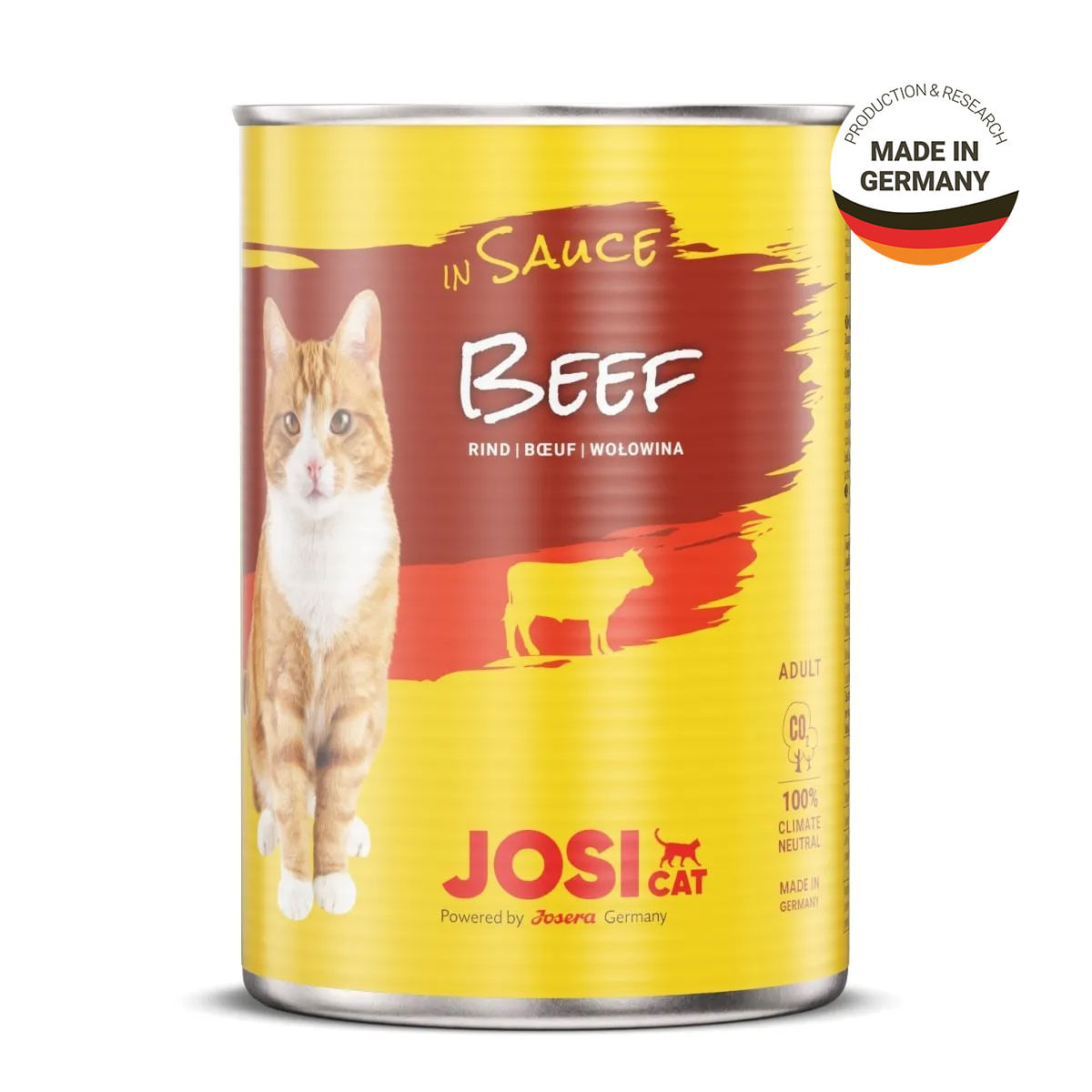 JOSICAT, Vită, conservă hrană umedă pisici, (în sos), bax, 415g x 12buc