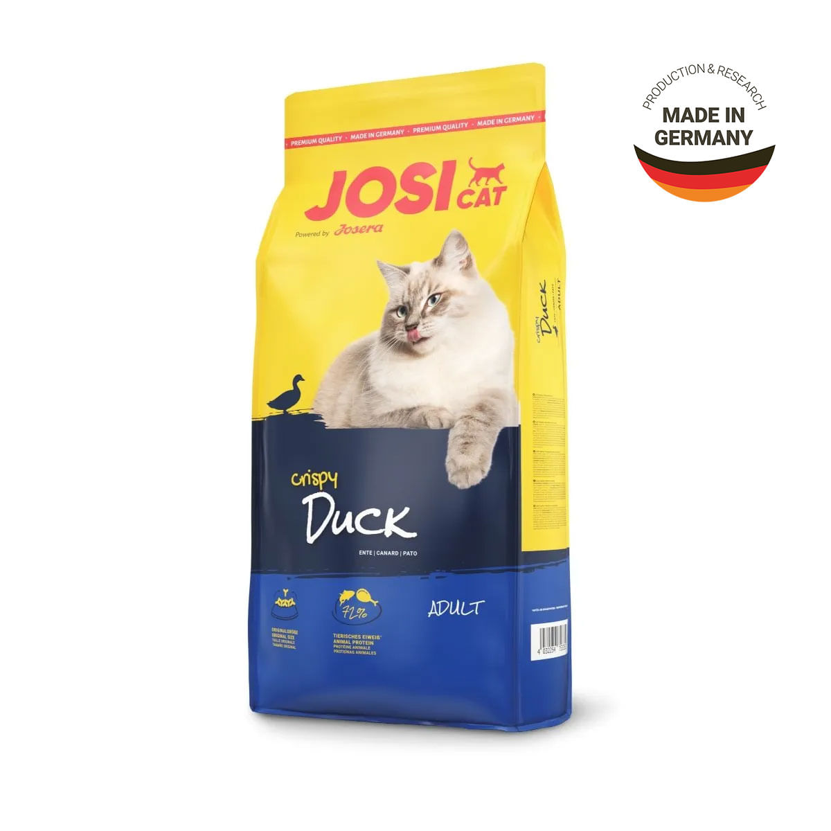 JOSICAT Crispy, Rață, hrană uscată pisici, 18kg