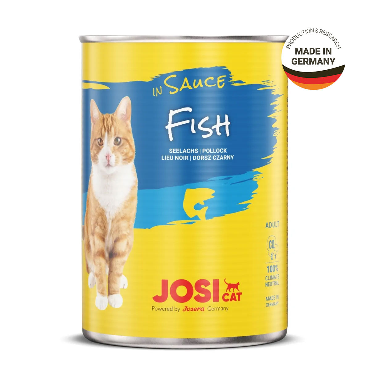 JOSICAT, Pește, bax conservă hrană umedă pisici, (în sos), 415g x 12