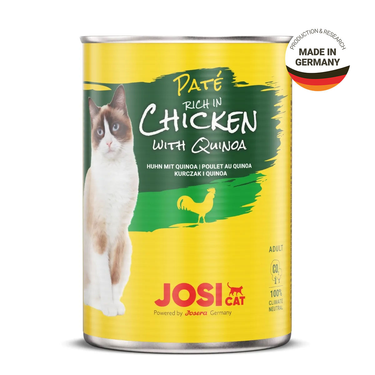 JOSICAT Pate, Pui cu Quinoa, bax conservă hrană umedă pisici, (pate), 400g x 12