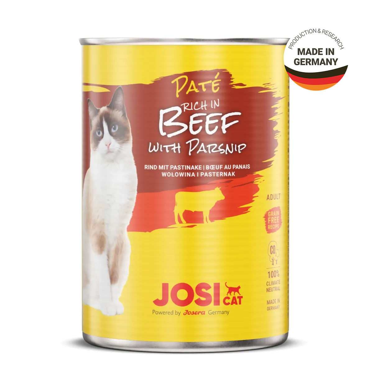 JOSICAT Pate, Vită cu Păstârnac, bax conservă hrană umedă pisici, (pate), 400g x 12