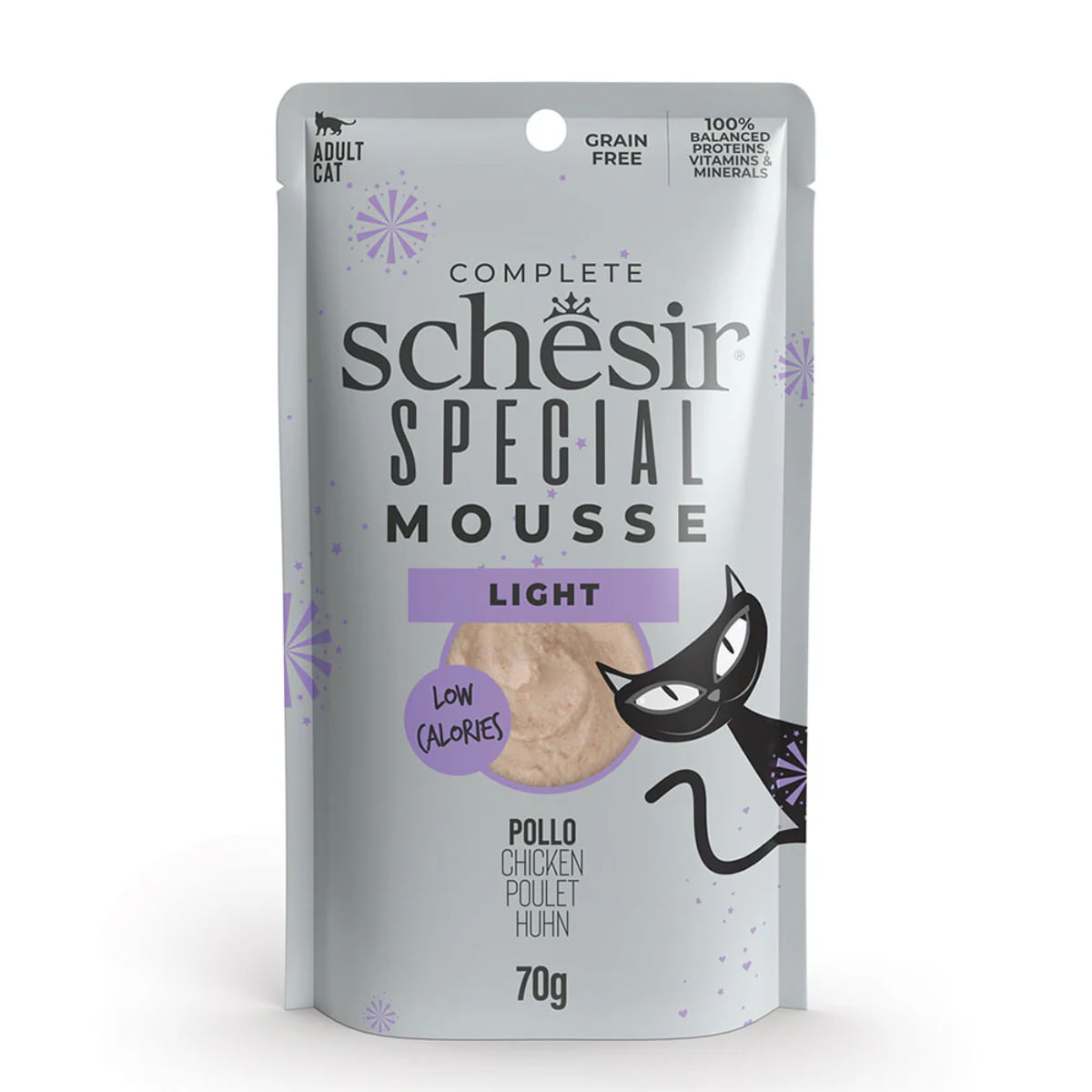 SCHESIR Special Light, Pui, plic hrană umedă fără cereale pisici, obezitate, (mousse), 70g - 1 | YEO