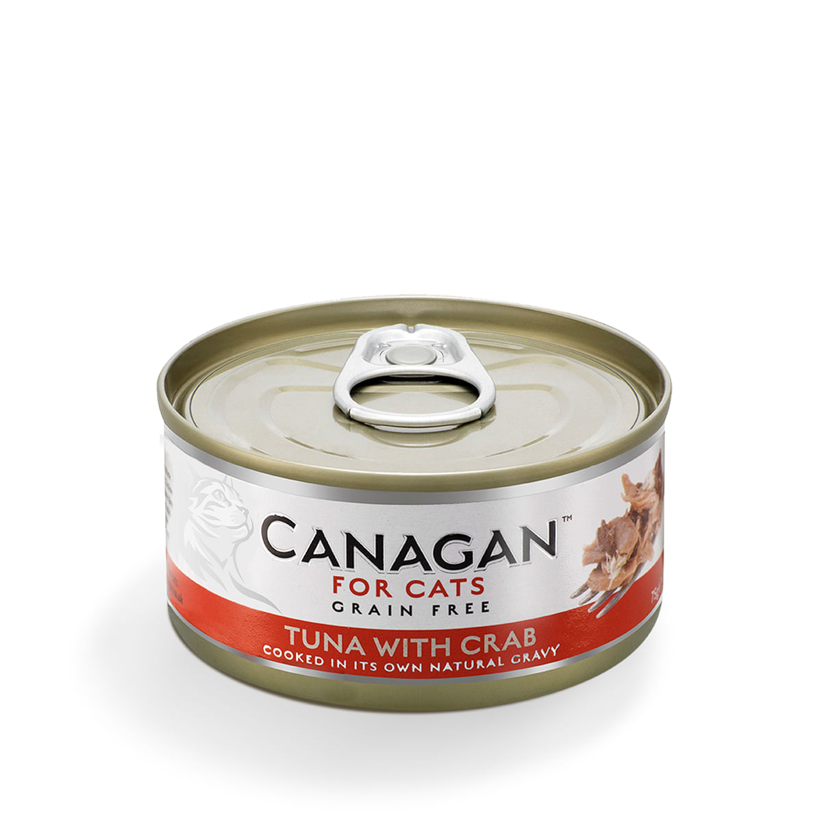 CANAGAN, Ton și Crab, conservă hrană umedă fără cereale pisici junior & adult, (în suc propriu), 75g