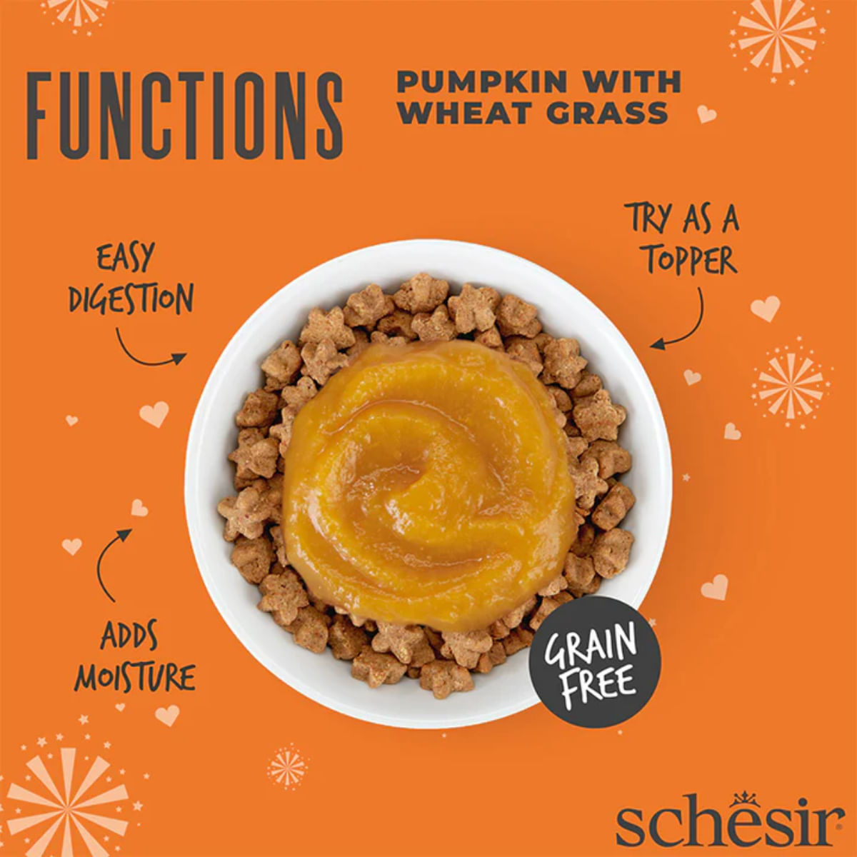 SCHESIR Functions Digestive Topper, dovleac, plic hrană umedă fără cereale pisici, sistem digestiv, (topping), 40g