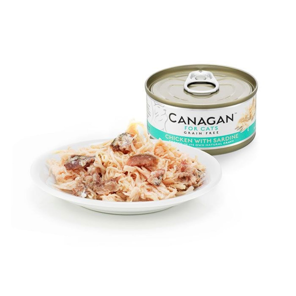 CANAGAN, Pui și Sardine, conservă hrană umedă fără cereale pisici junior & adult, (în suc propriu), 75g - 3 | YEO