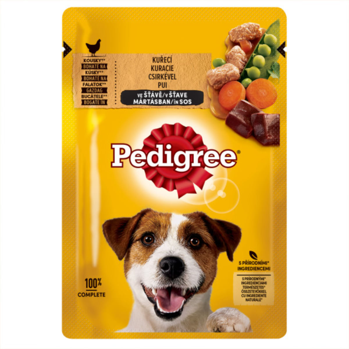 PEDIGREE, XS-XL, Pui și Legume, plic hrană umedă câini, (în sos), 100g