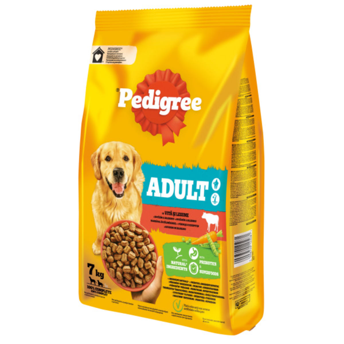 PEDIGREE Adult, M-XL, Vită și Legume, hrană uscată câini, 7kg