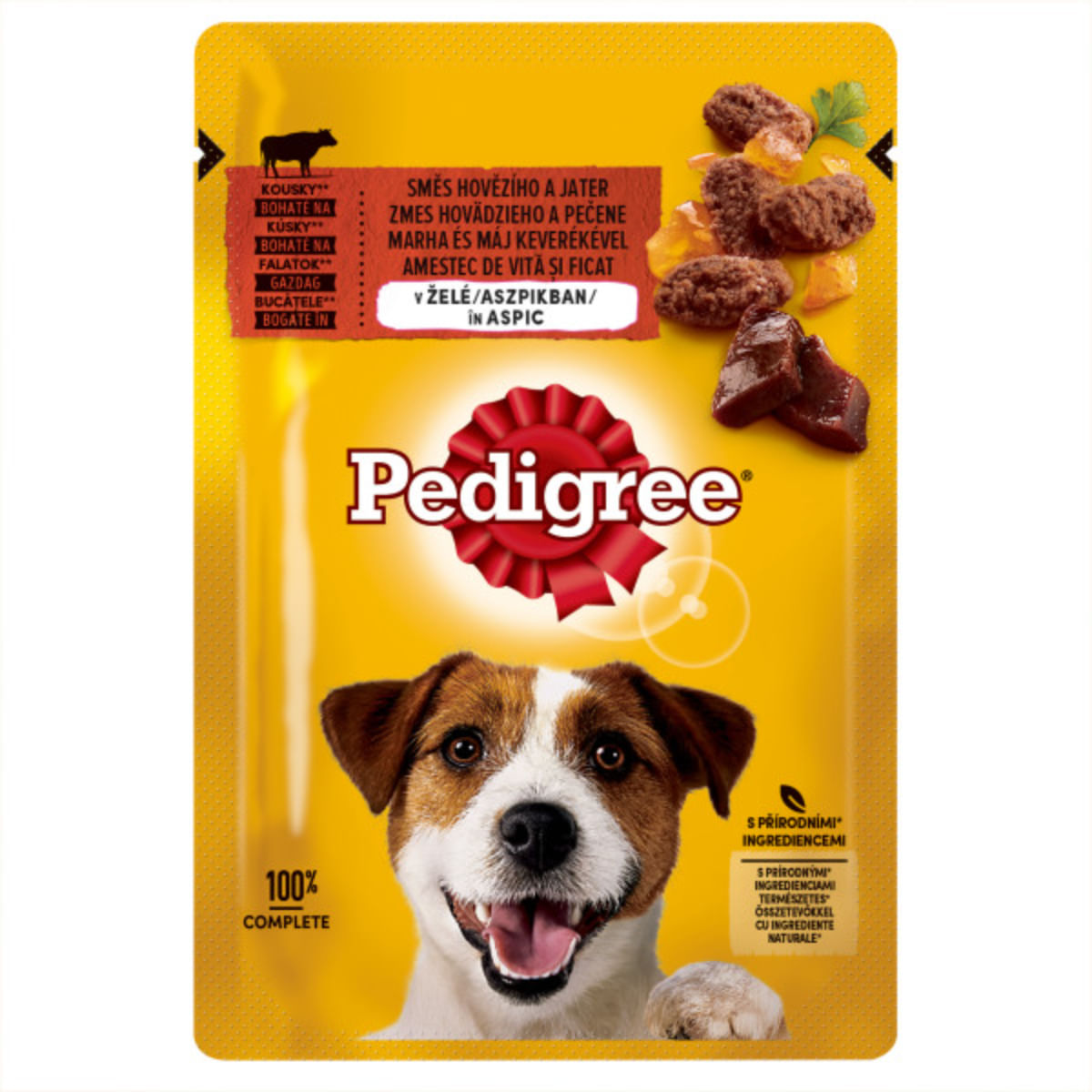 PEDIGREE, XS-XL, Vită, plic hrană umedă câini, (în aspic), 100g