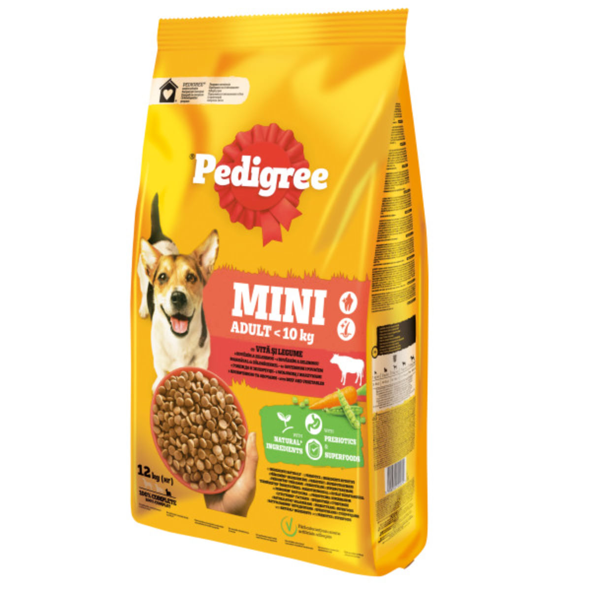 PEDIGREE Mini Adult, XS-S, Vită și Legume, hrană uscată câini, 12kg